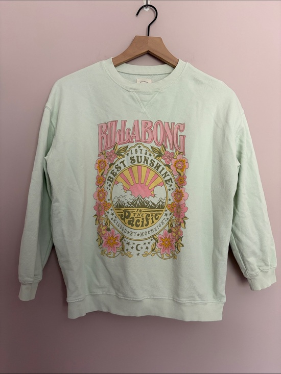Billabong Tops - Billabong Pale Green Graphic Sweatshirt